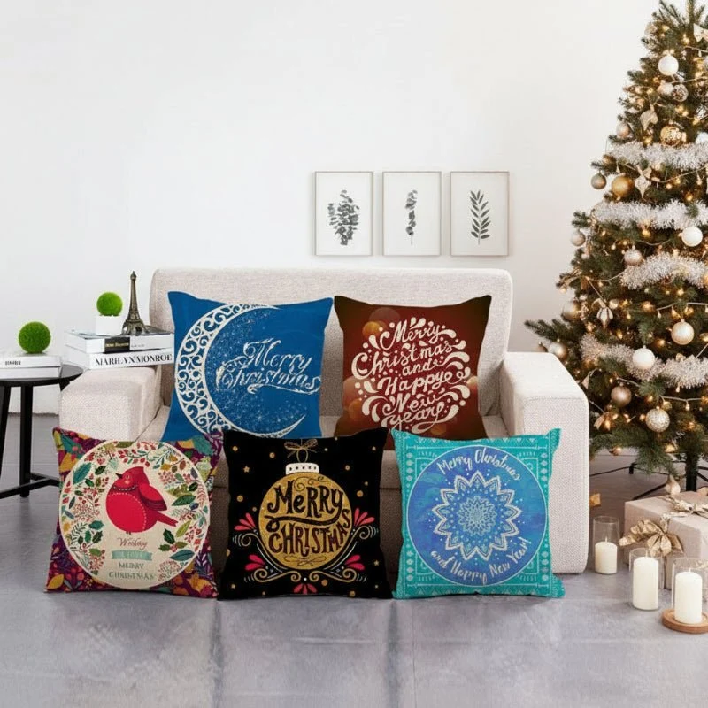 GLEAMCUSH – Festlicher Weihnachtskissenbezug mit Zuckerstangenmotiv und weichem Polyestergewebe