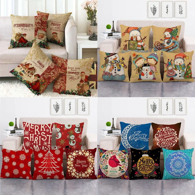 GLEAMCUSH – Festlicher Weihnachtskissenbezug mit Zuckerstangenmotiv und weichem Polyestergewebe