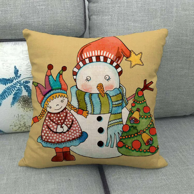 GLEAMCUSH – Festlicher Weihnachtskissenbezug mit Zuckerstangenmotiv und weichem Polyestergewebe