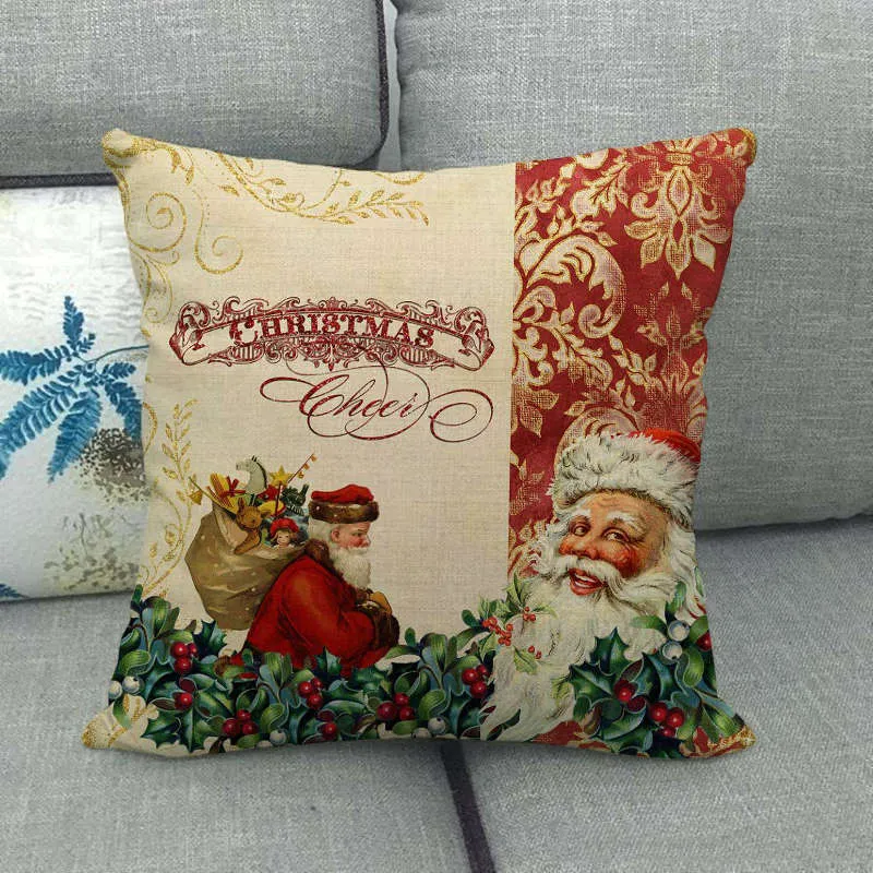 GLEAMCUSH – Festlicher Weihnachtskissenbezug mit Zuckerstangenmotiv und weichem Polyestergewebe