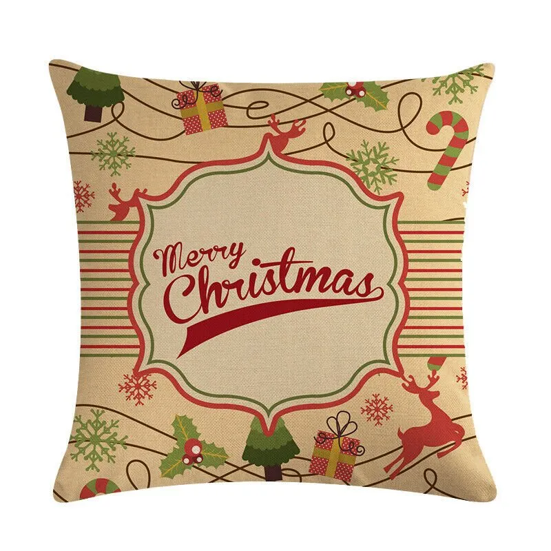 GLEAMCUSH – Festlicher Weihnachtskissenbezug mit Zuckerstangenmotiv und weichem Polyestergewebe