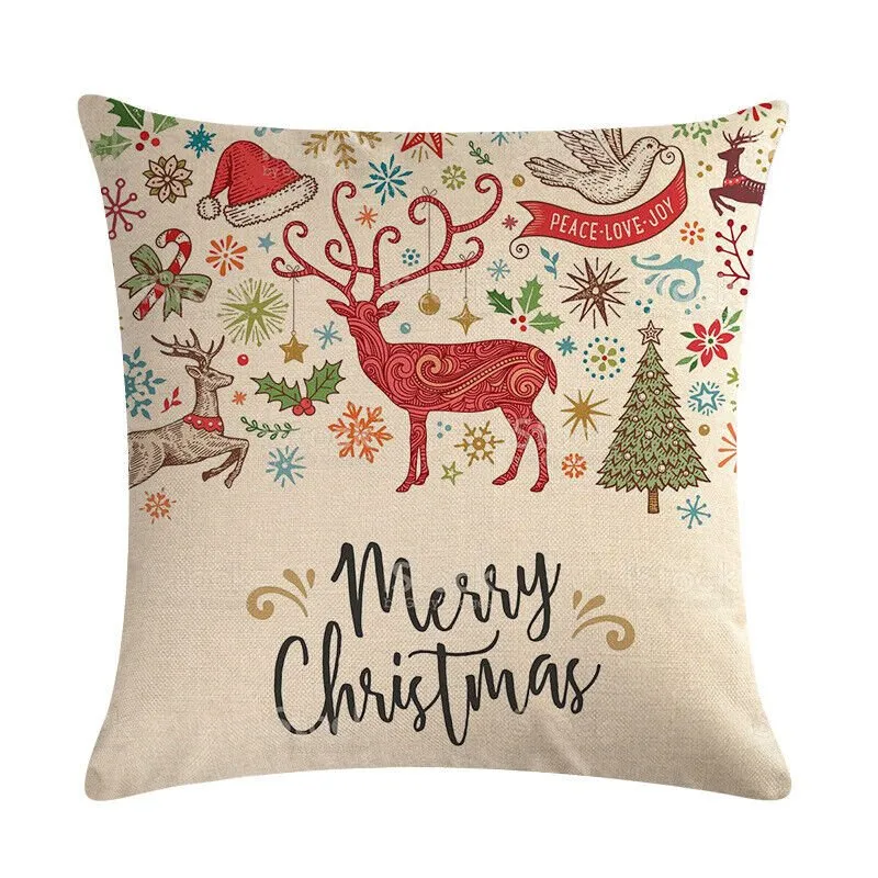 GLEAMCUSH – Festlicher Weihnachtskissenbezug mit Zuckerstangenmotiv und weichem Polyestergewebe
