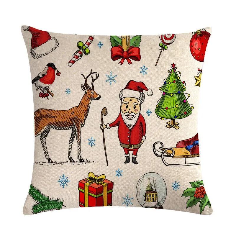 GLEAMCUSH – Festlicher Weihnachtskissenbezug mit Zuckerstangenmotiv und weichem Polyestergewebe