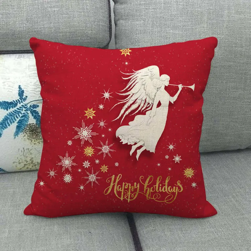 GLEAMCUSH – Festlicher Weihnachtskissenbezug mit Zuckerstangenmotiv und weichem Polyestergewebe