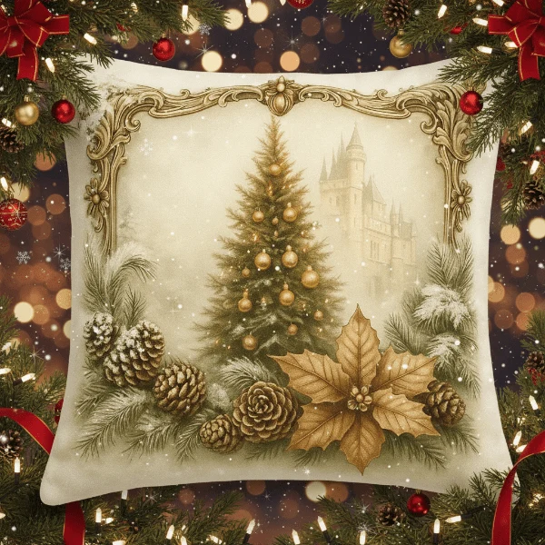 JINGLEPLUSH – Festliche Samtkissenbezüge mit Weihnachtsmotiven für Sofas, Betten und Leseecken