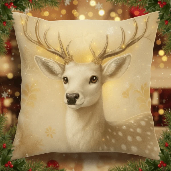 JINGLEPLUSH – Festliche Samtkissenbezüge mit Weihnachtsmotiven für Sofas, Betten und Leseecken