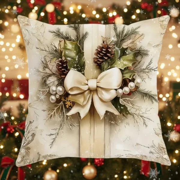 JINGLEPLUSH – Festliche Samtkissenbezüge mit Weihnachtsmotiven für Sofas, Betten und Leseecken