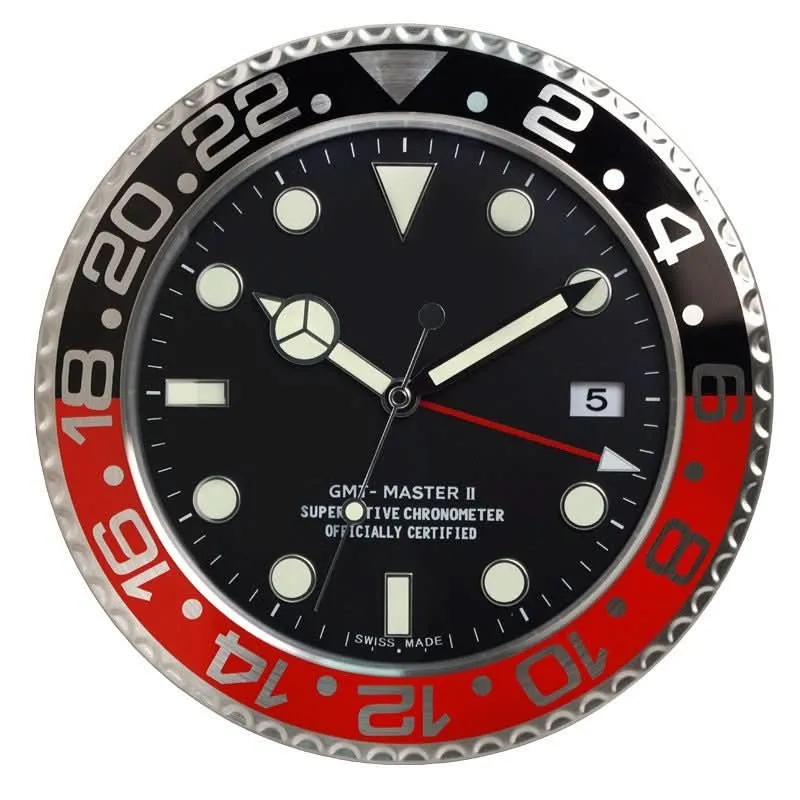 Varelux - Stillezeit Wanduhr Edelstahl & Leuchtzeiger