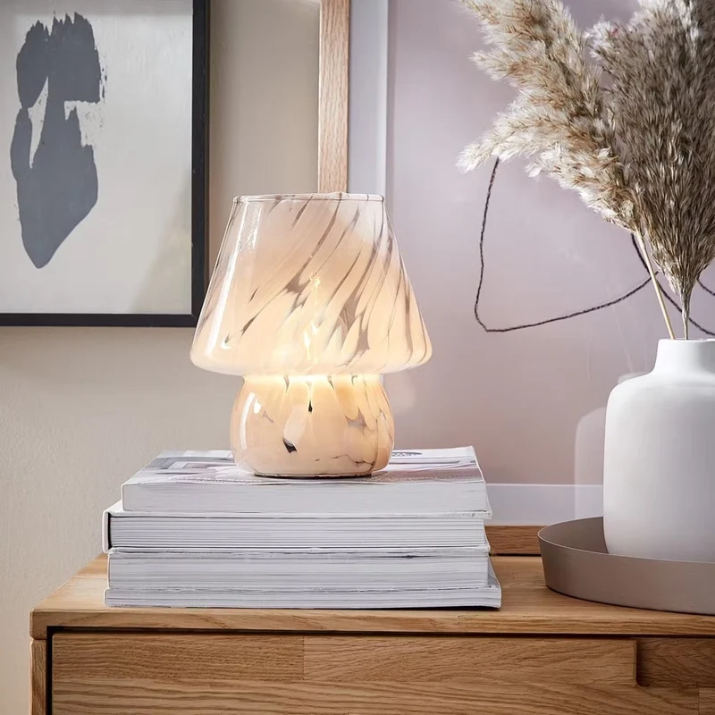 MISS MARBLE LED-Leuchte – Künstlerische Glastischlampe Mit Marmoriertem Farbeffekt