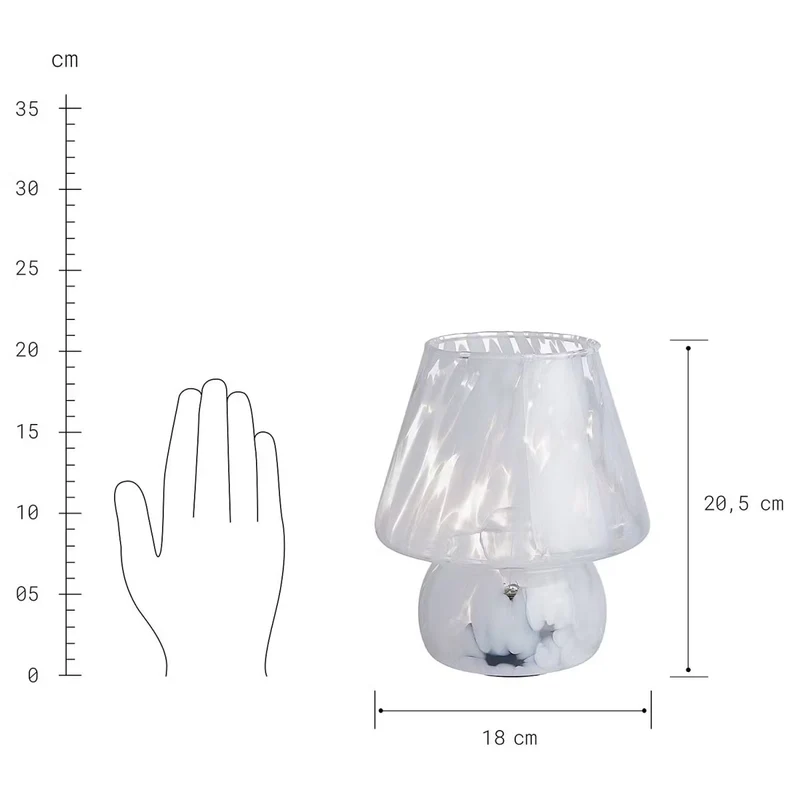 MISS MARBLE LED-Leuchte – Künstlerische Glastischlampe Mit Marmoriertem Farbeffekt