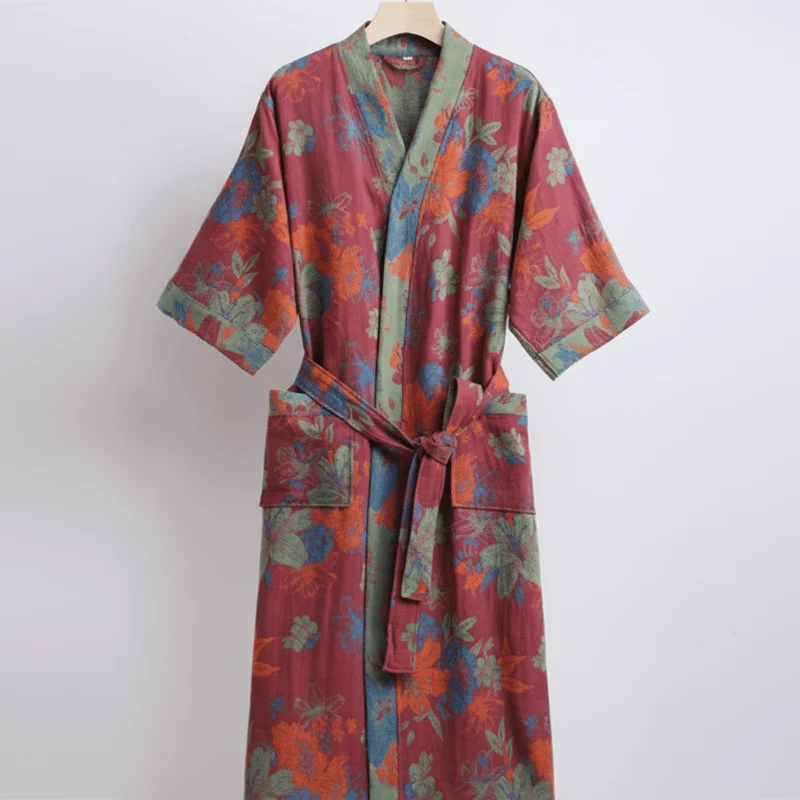 Kimono Bademantel – Bio Baumwolle mit Atmungsaktivem Stoff & Wendbarem Design