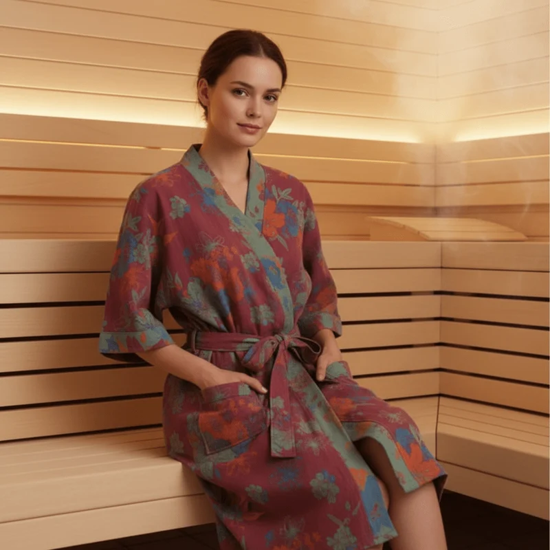 Kimono Bademantel – Bio Baumwolle mit Atmungsaktivem Stoff & Wendbarem Design