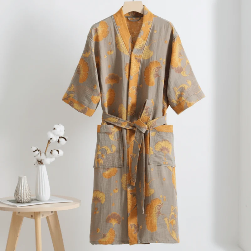 Kimono Bademantel – Bio Baumwolle mit Atmungsaktivem Stoff & Wendbarem Design