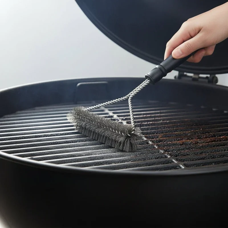 Grillbürste – Edelstahl Reinigungsbürste mit Stabilem Griff für BBQ und Grillroste