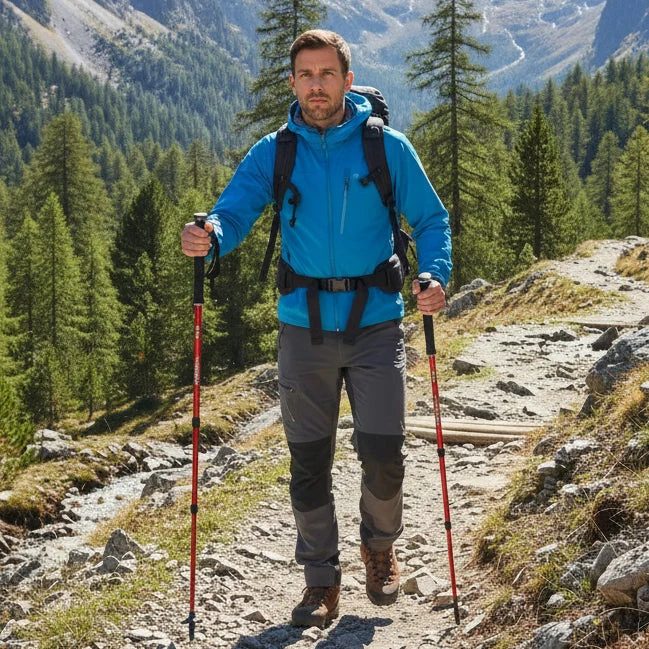 Wanderstöcke – Verstellbare Leichte Trekkingstöcke mit Stabiler Griffstruktur