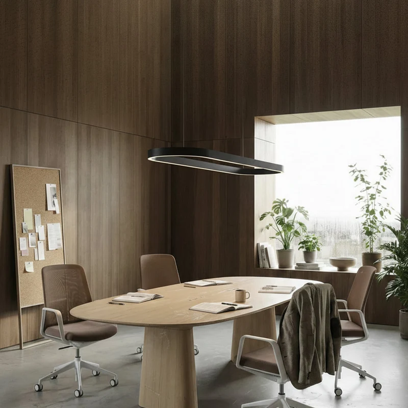 MELINAY Smart LED Pendelleuchte – Moderne schwarze LED-Hängeleuchte mit Tuya-App-Steuerung