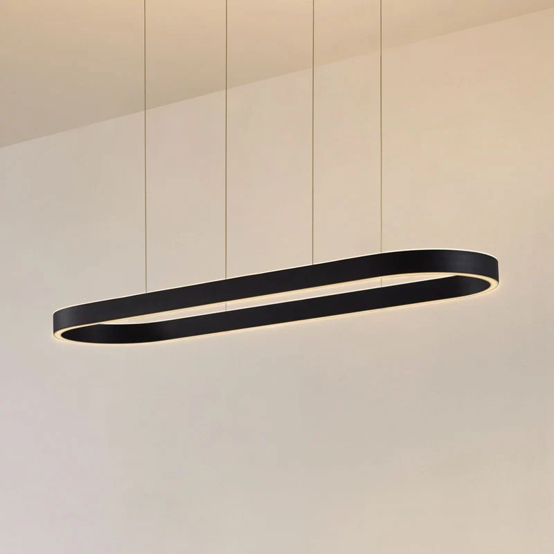MELINAY Smart LED Pendelleuchte – Moderne schwarze LED-Hängeleuchte mit Tuya-App-Steuerung