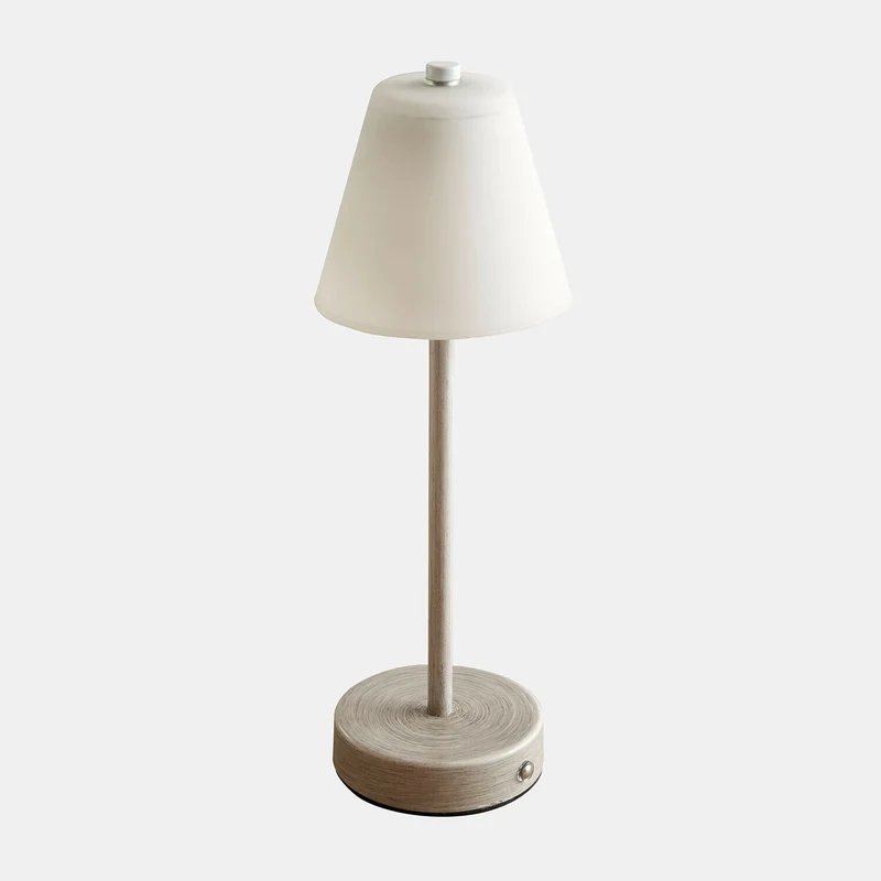 MELARI Akku-Tischleuchte – Kabellose LED-Tischlampe mit Glasschirm