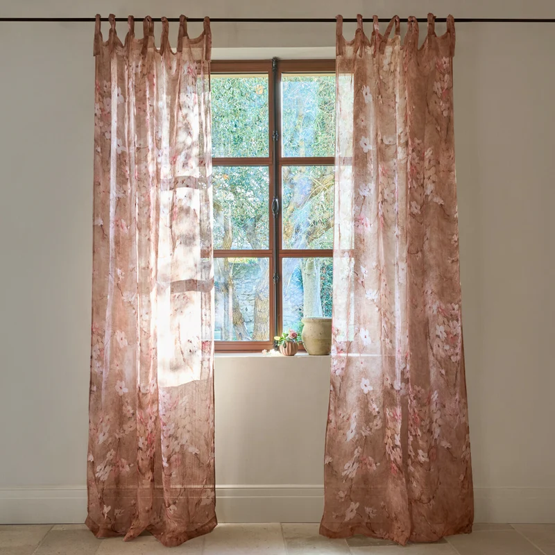 BRISELIE Vorhang – Halbtransparenter Vorhang aus Leinen-Baumwoll-Mix mit elegantem Fall