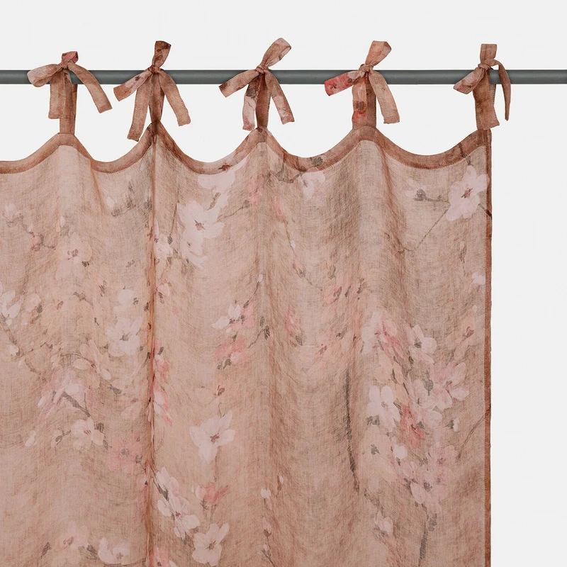 BRISELIE Vorhang – Halbtransparenter Vorhang aus Leinen-Baumwoll-Mix mit elegantem Fall