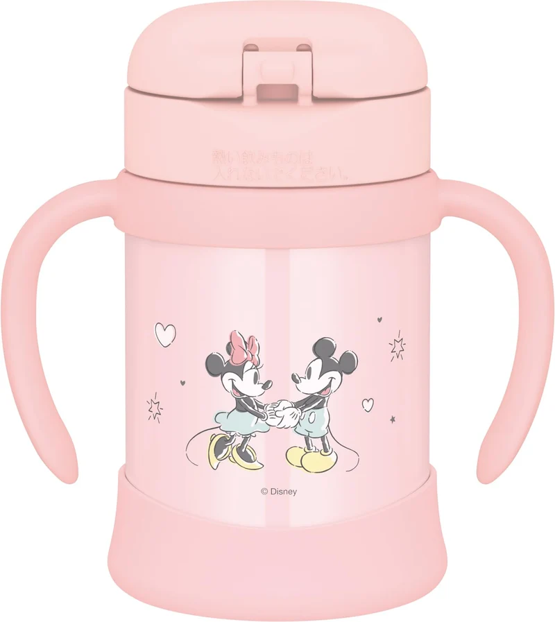 Thermos Vacuum Baby Straw Mug 250Ml Pastel Pink Minnie Mouse Insulated