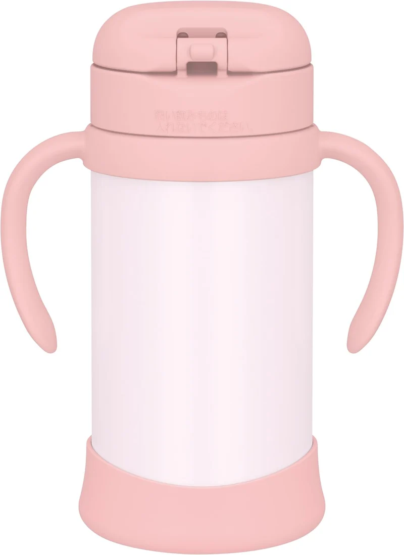 Thermos Baby Straw Mug 350Ml Peach Insulated Vacuum Cup
