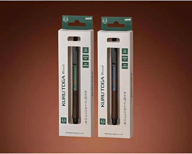Mitsubishi Kurutoga 0.5mm Wooden Mechanical Pencil Forest Green