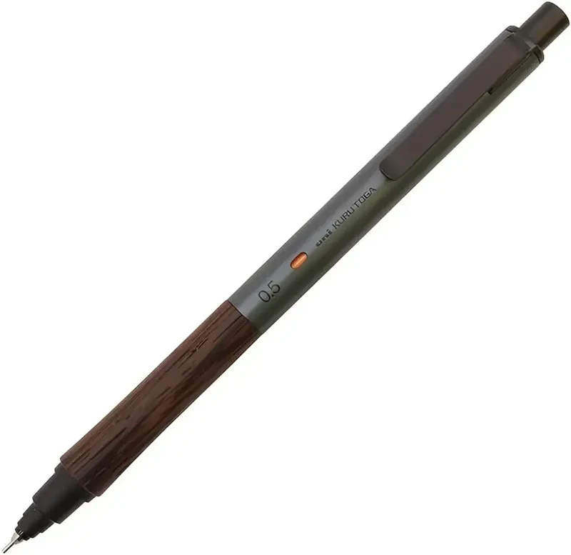 Mitsubishi Kurutoga 0.5mm Wooden Mechanical Pencil Forest Green