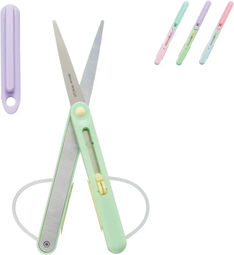 Raymay Fujii SH706M Ambidextrous Compact Pen Scissors Green Blue
