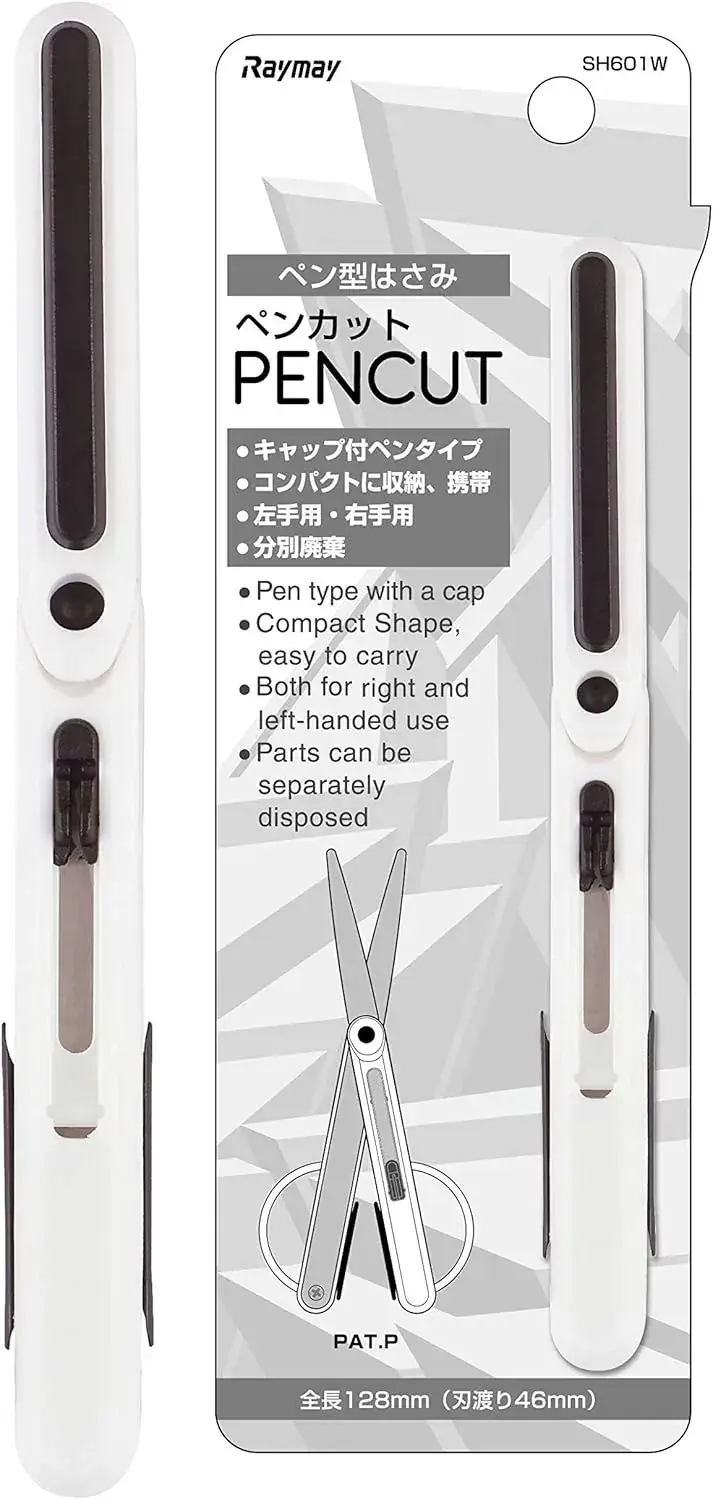 Raymay Fujii SH706M Ambidextrous Compact Pen Scissors Green Blue