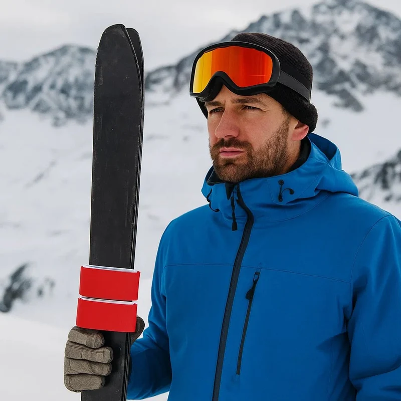 POLARBIND – Strapazierfähige Nylon-Skigurte (2 Stück) Mit Klebebefestigungsgurten