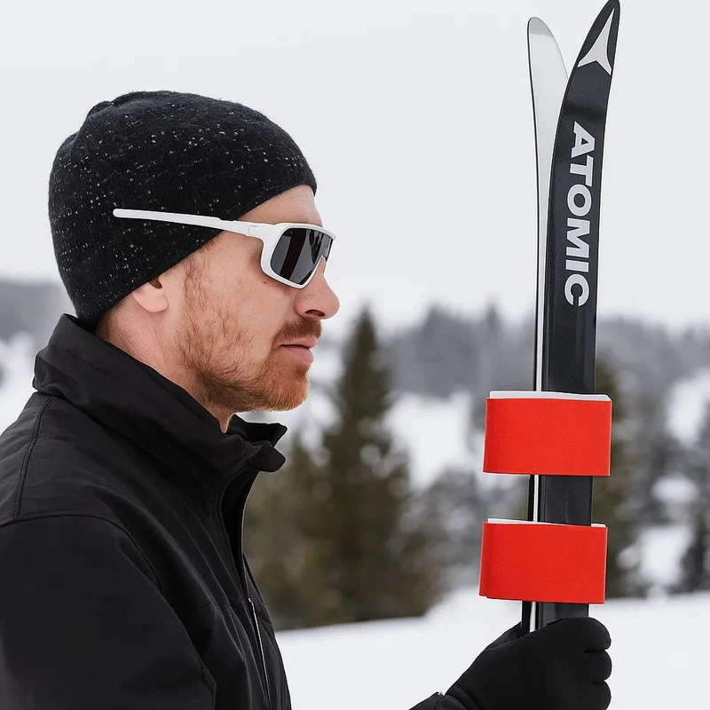 POLARBIND – Strapazierfähige Nylon-Skigurte (2 Stück) Mit Klebebefestigungsgurten