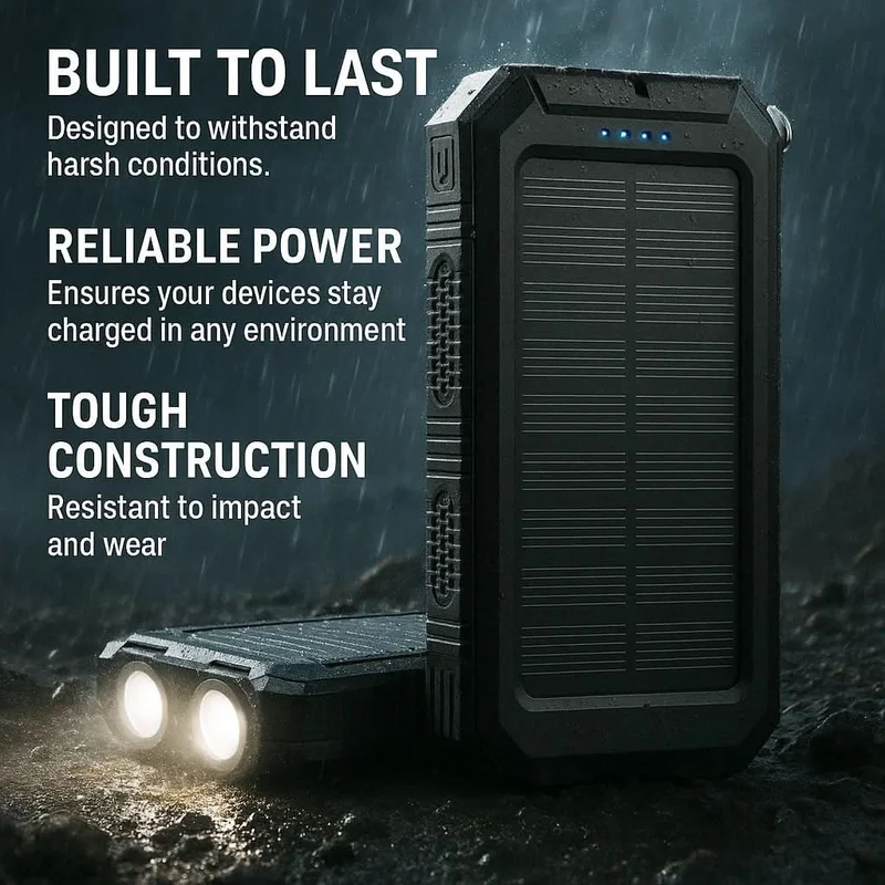 SOLARVAULT – Solare Powerbank Mit 10000mAh Für Draußen Und Abenteuer