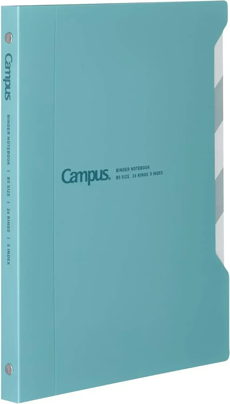 Kokuyo RU-P337W Campus Refillable B5 Binder, Effortless Access Tabs