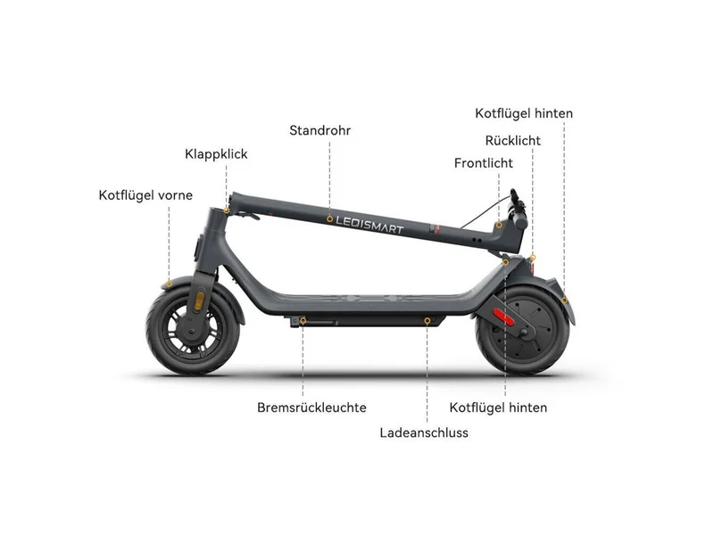 LEQISMART E-Scooter A11 350W mit ABE - 20km/h