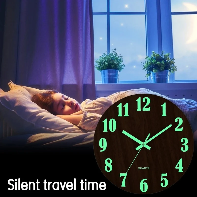 SERENOTIME – Minimalistische Quarzwanduhr Mit Sanftem Leuchteffekt