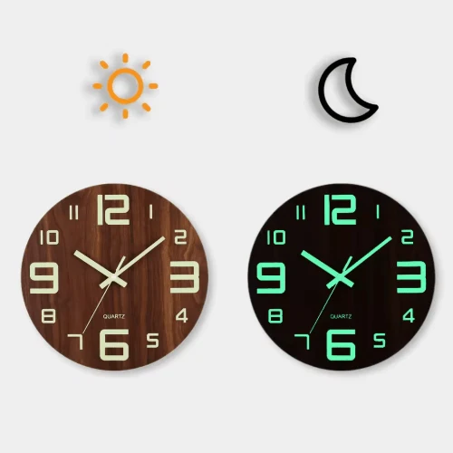 SERENOTIME – Minimalistische Quarzwanduhr Mit Sanftem Leuchteffekt