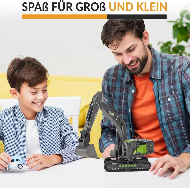 Spielzeug Baustellenfahrzeug aus Metall Bagger Raupenbagger