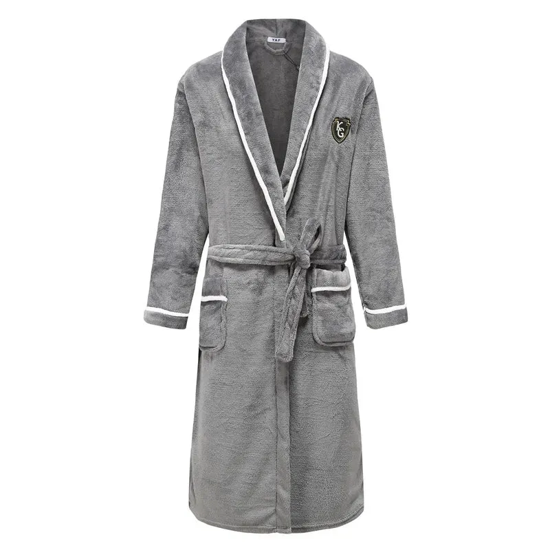 Herren Bademantel – Weicher Flanell Morgenmantel mit Gürtel & Komfort