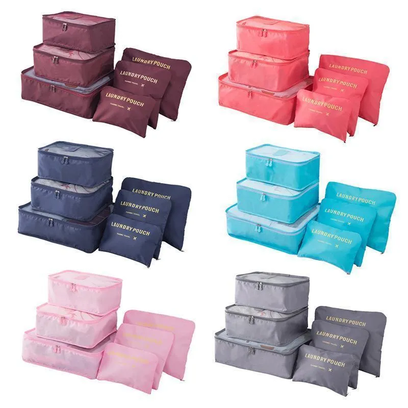 Reise Organizer Set – 6-teiliges Koffer Organizer Set mit Mesh-Fenster