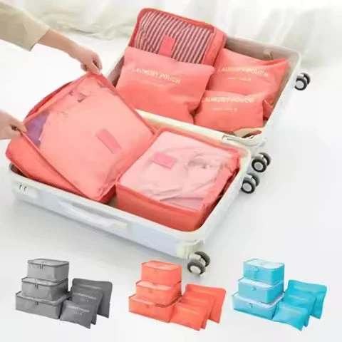 Reise Organizer Set – 6-teiliges Koffer Organizer Set mit Mesh-Fenster