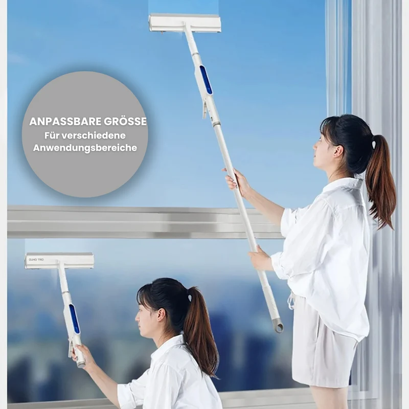 Fensterreiniger mit Sprühfunktion – 3-in-1 Fensterwischer mit Teleskopstiel