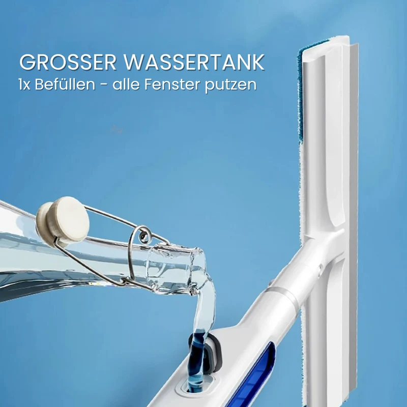 Fensterreiniger mit Sprühfunktion – 3-in-1 Fensterwischer mit Teleskopstiel