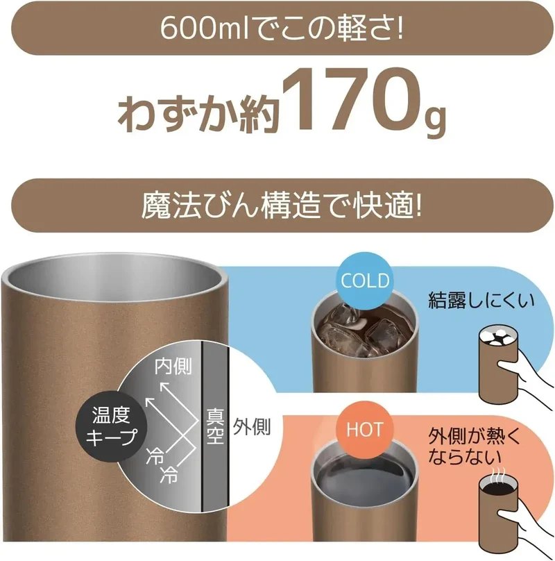 Thermos Insulated Portable 20oz Brown Gold Beverage Cup