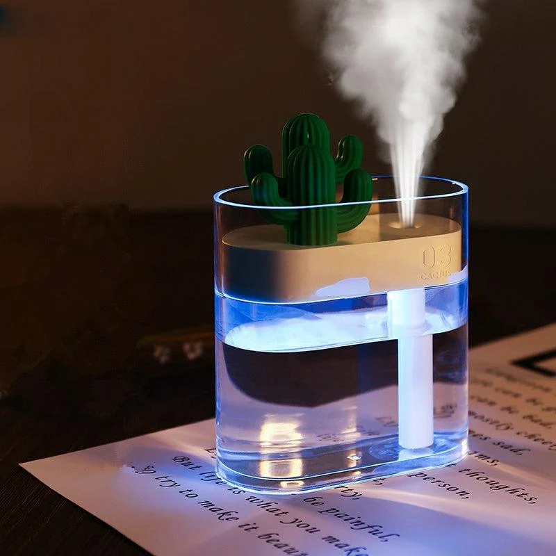 Cactiva – Ultraschall Aromadiffusor Kaktus mit LED-Licht 160 ml