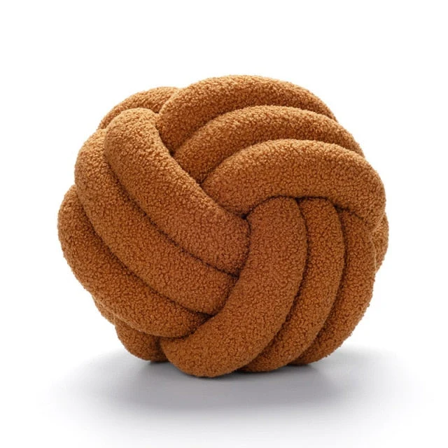 Knotiva – Dekokissen Baumwollfleece mit Dreifachknoten Design