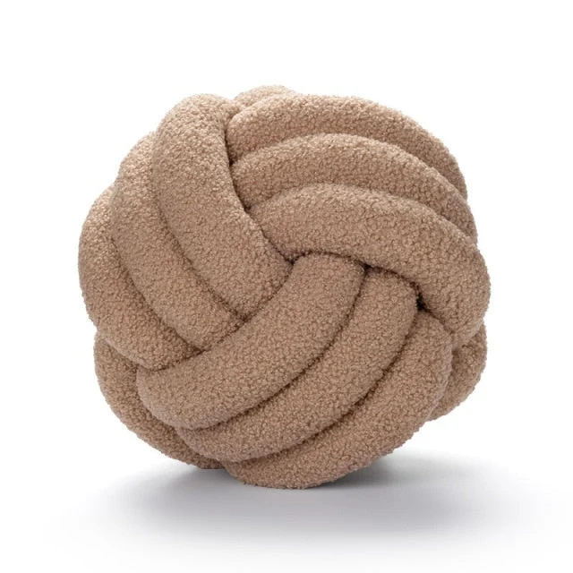 Knotiva – Dekokissen Baumwollfleece mit Dreifachknoten Design