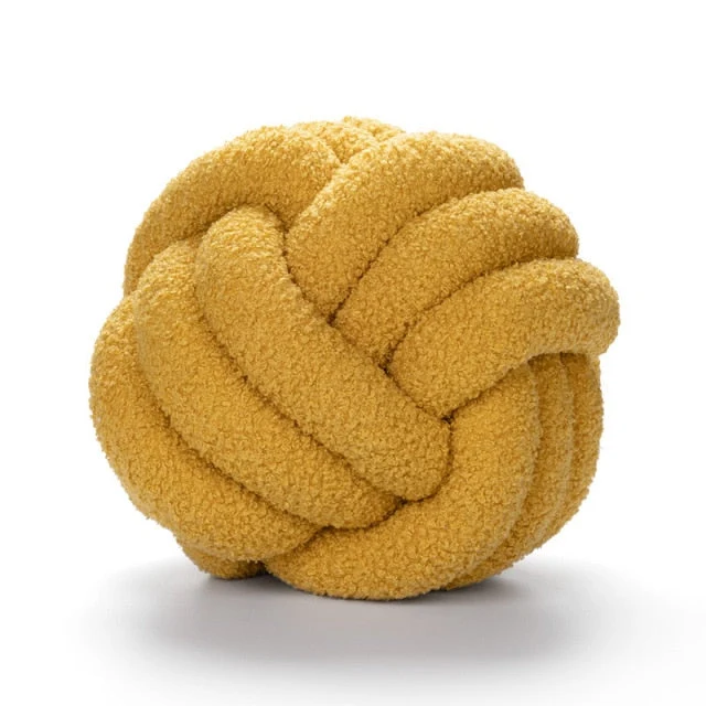 Knotiva – Dekokissen Baumwollfleece mit Dreifachknoten Design