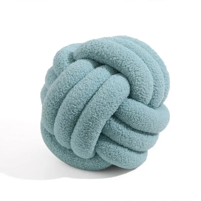 Knotiva – Dekokissen Baumwollfleece mit Dreifachknoten Design