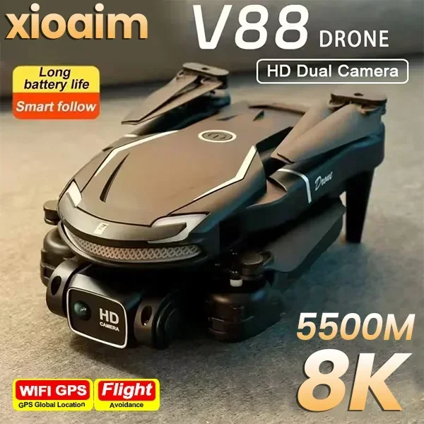 SkyVision – V88 Drohne mit 8K Kamera, GPS und 5G für Luftaufnahmen